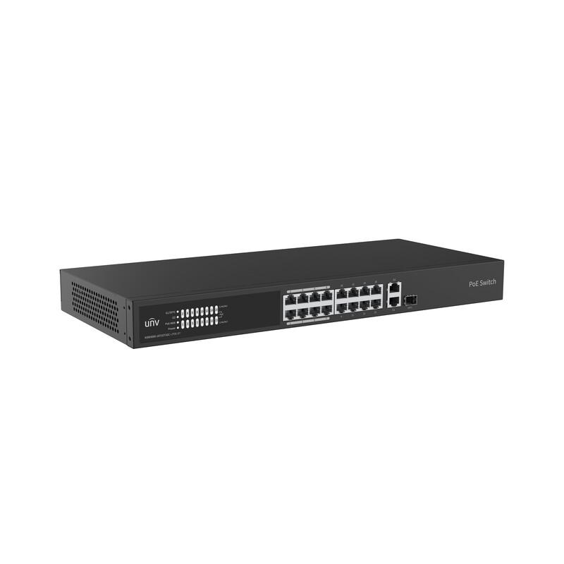 Uniview 16-Port 100M Cloud Managed Low-Power PoE Switch CN Plug (adapter Included)