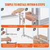 Aluminum Dock Ladder Boat Dock Ladder 66.9-78.9in Height Adjustable 5 Step