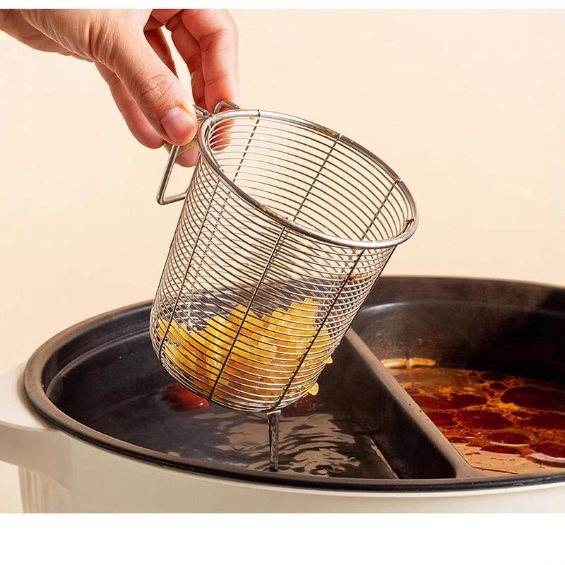 Edelstahl Hot Pot Schaumlöffel & Nudelsiebkorb Set, Groß (2er-Pack)