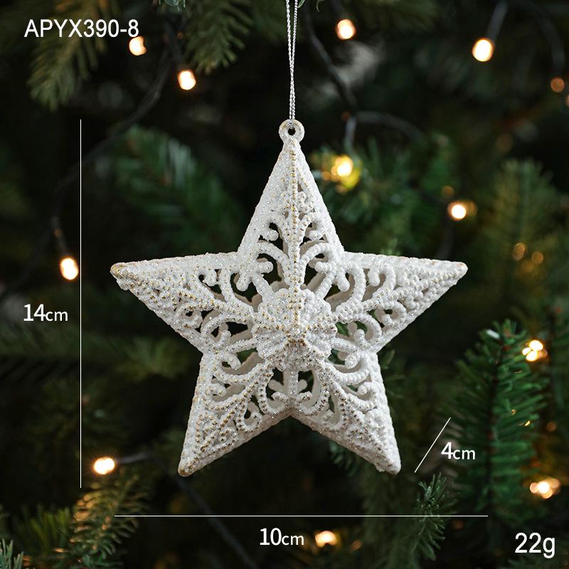 White Irregular Pendant with Gold Glitter Angel Wings, Single Pack Christmas Tree Ornament.