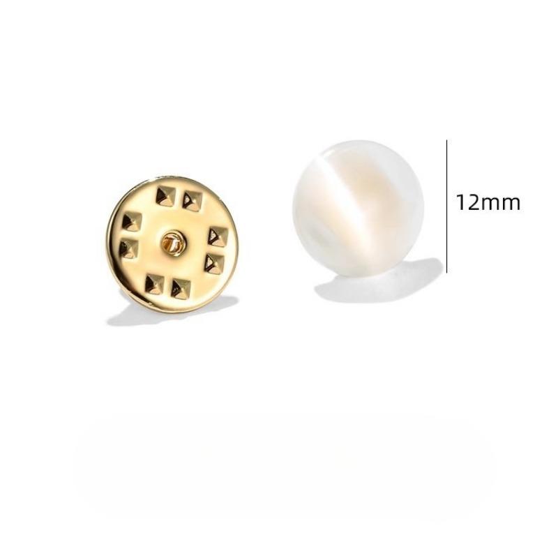Cat's Eye Stone Shirt, Anti-glare Brooch, Women's Hidden Button Collar, High-end and Exquisite Brooch