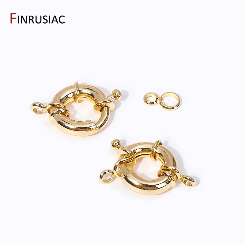 9/11.5/15mm 14k Gold Plated Spring Clasps For Jewelry Making Brass Sailor Clasp Connector DIY Handmade Necklace Accessories