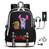 Large Capacity Backpack Printed Student USB School Bag