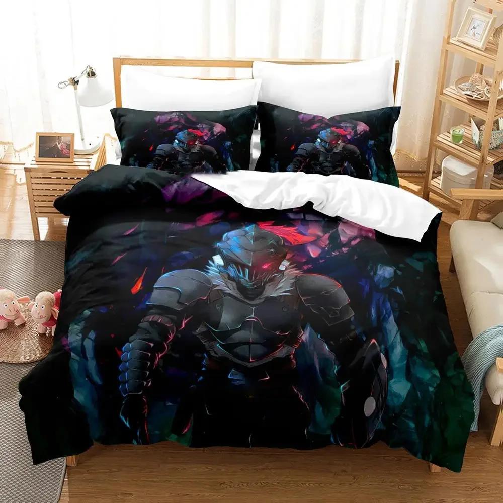 3D Anime Goblin Slayer Bedding Set Duvet Cover Bed Set Quilt Cover Pillowcase Comforter King Queen Size Boys Adult Bedding Set