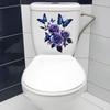 Self-adhesive Waterproof Toilet Seat Stickers Purple Rose Butterfly for Bathroom Decor