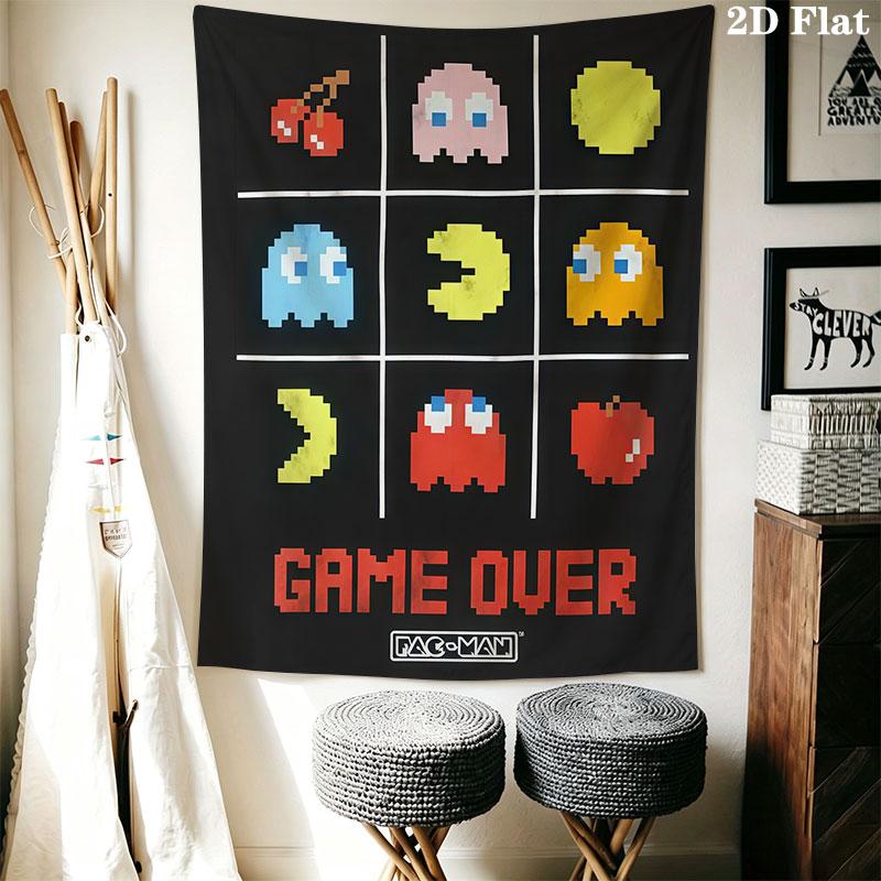 Pac-Man F Wall Hanging Printed Fabric Blanket Decorative Tapestries for Bedroom Living Room Home Decor