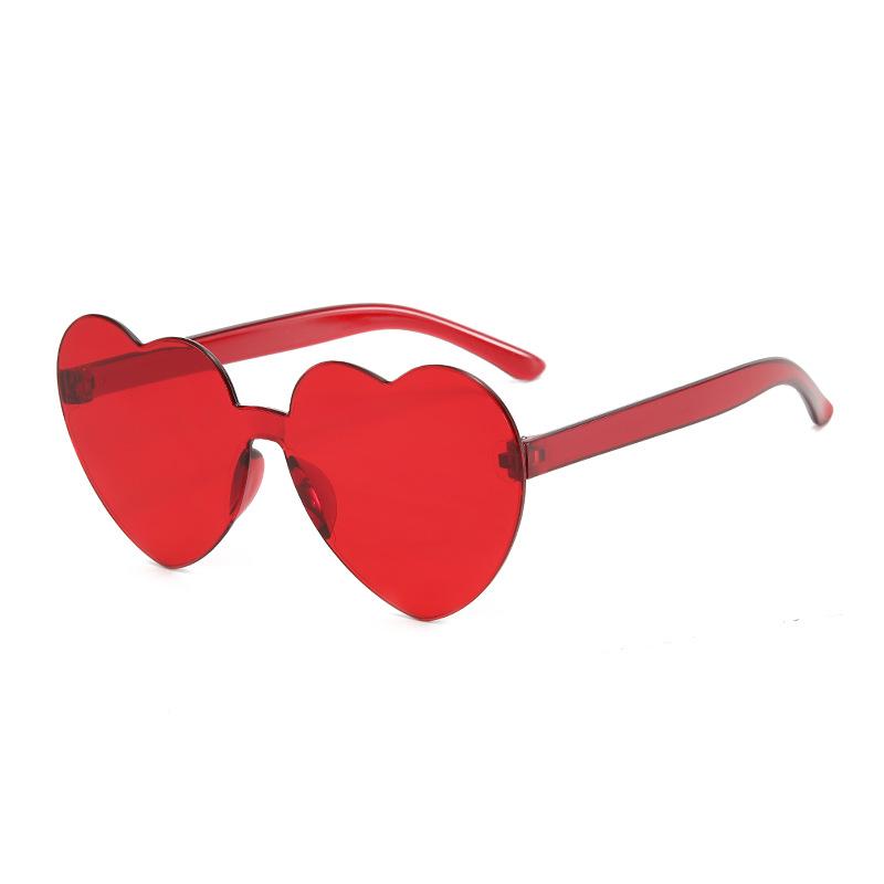 Heart-Shaped Sunglasses Kids Girl Boy Jelly Colored Love Sunglasses Children Pc Lens For Summer Beach Outdoor Activities
