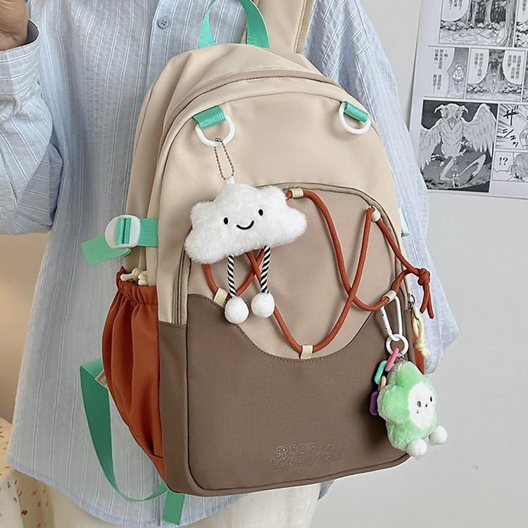 Korean Cute Schoolbag Female High capacity Junior and Senior High School Students' Schoolbags Leisure Joker Backpack Light Travel Backpack.