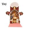 Retro Style Christmas Cards 3D Pop Up Card, Money Gift Card Holder with Handwritten Holiday Blessing Cash Slot, Hummingbird Santa Reindeer Design,