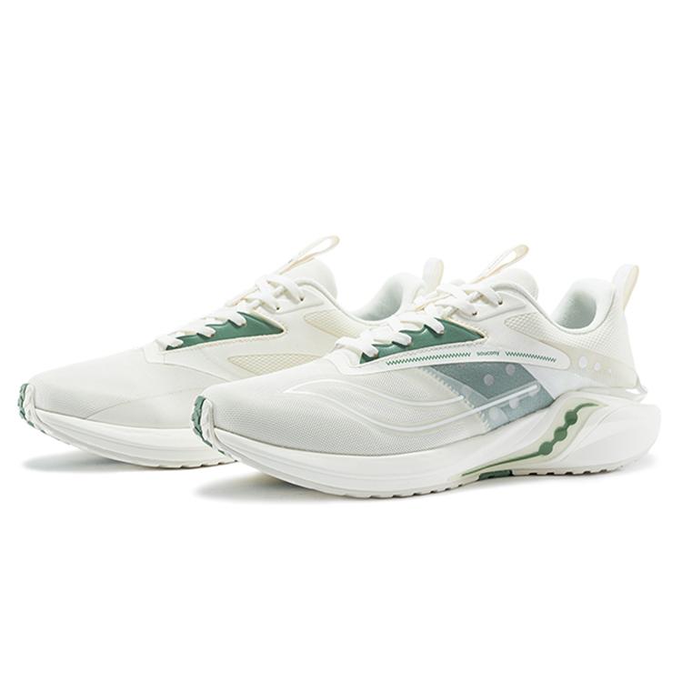 Saucony Coyote Hybrid Slip Resistant Abrasion Resistant Low top Running Shoes Unisex White Green S28162-1