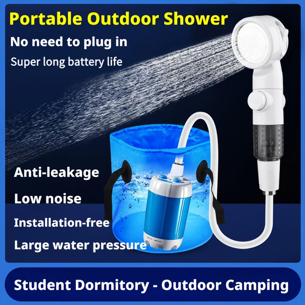 Doccia da Campeggio Portatile per Dormitorio e Campeggio Dispositivo Doccia Facile Dispositivo da Bagno Wireless con Pompa dell'Acqua Ricaricabile