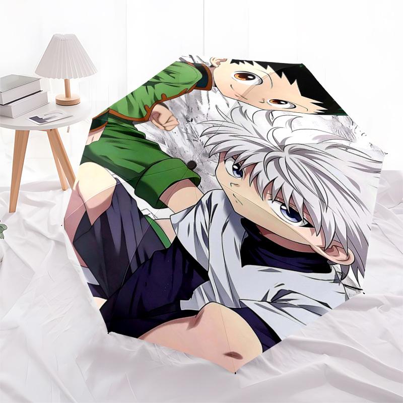 

1pc Hunter x Hunter Killua & Gon Chibi Faces Auto Open Close Umbrella, Portable 3-Fold Design with Iron Frame, Outdoor Umbrella, Gift for Fans, Travel