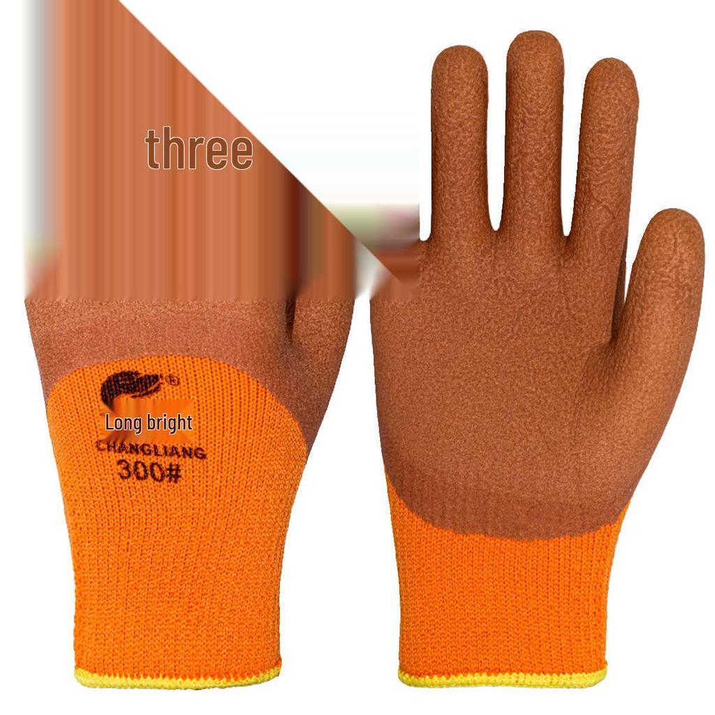 Winter-Arbeitshandschuhe mit Fleece-Futter: Langlebig, Warm, Rutschfest, Frostsicher, Halbfinger-Design für Baustellen und Kühlhäuser