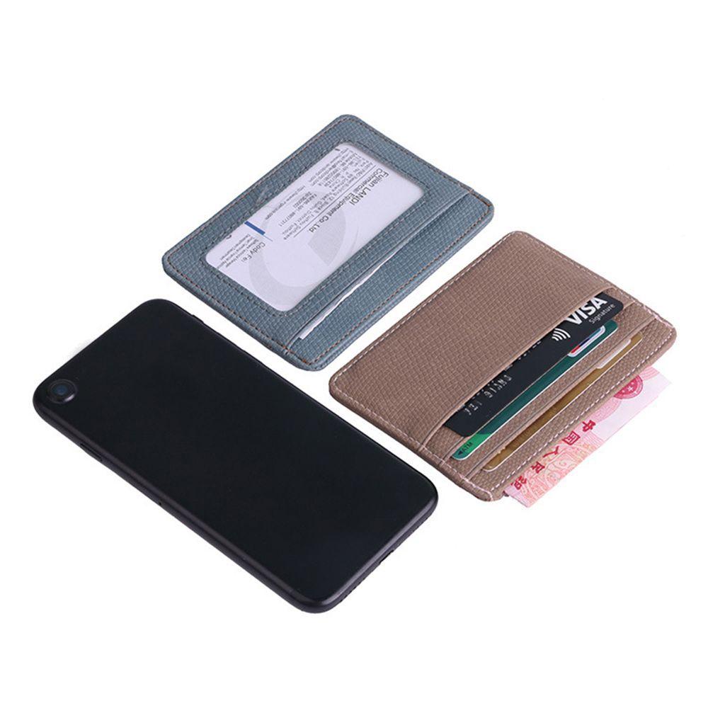 With ID Window Money Pouch 4 Card Slots ID Card Case Wallet Credit Card Holder Card Holder