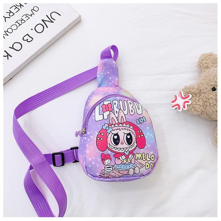 School BagsCartoon Rabbu Children's Breast Bag Boys and Girls Cute Change Bag Casual Versatile Shoulder Crossbody Bag
