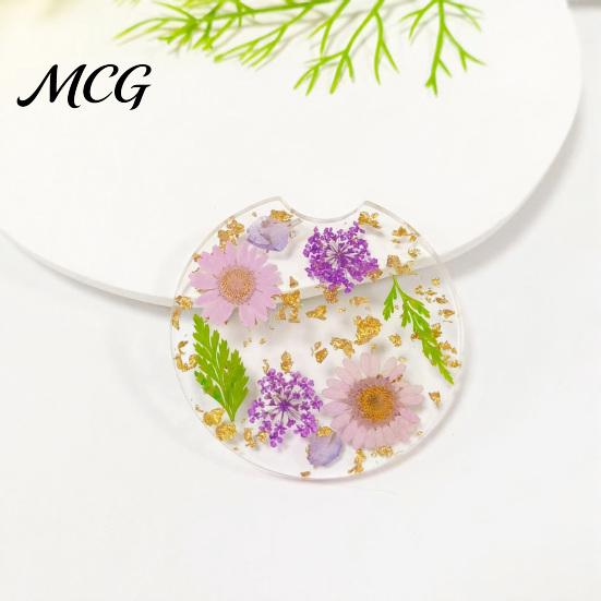Reusable Car Coaster Coaster, Durable Resin Flower Drink Mirror Polished Unique Natural Coffee Cup Holder, for Interior Accessories Heat Resistant
