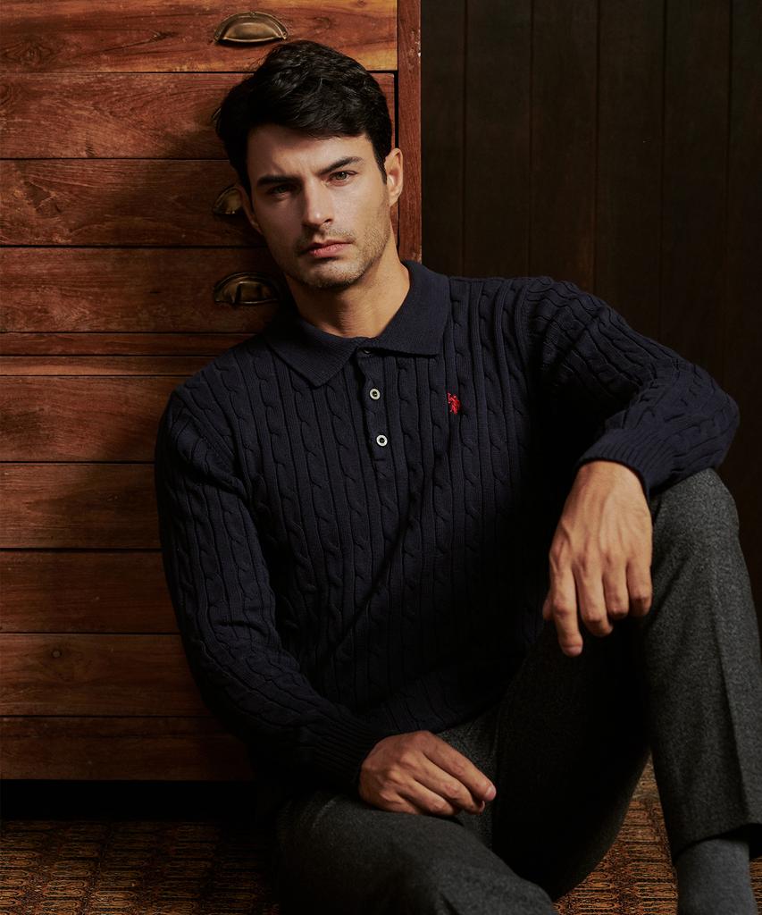 USPOLOASSN Classic Cable Cara Knit _Navy