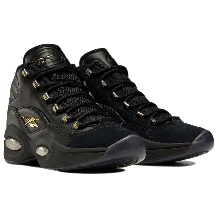 New Reebok Question Mid Black Gold H01308