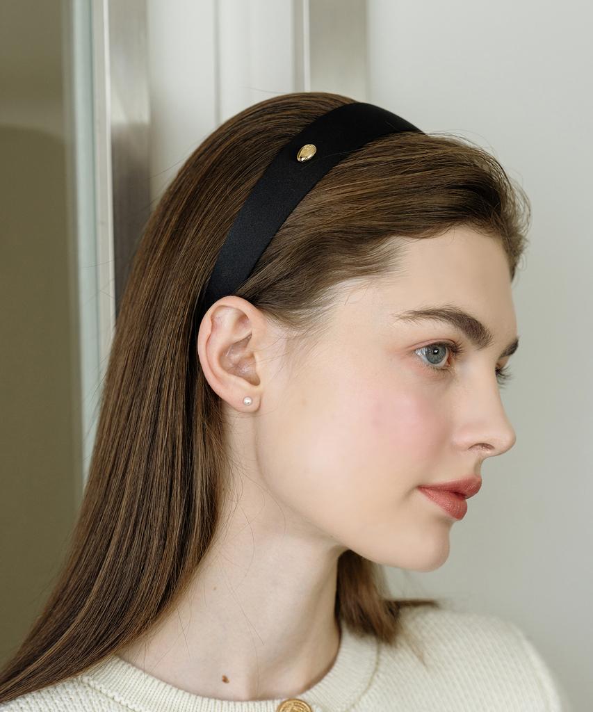 Has Hfs002 Classic Logo Satin Wide Hairband