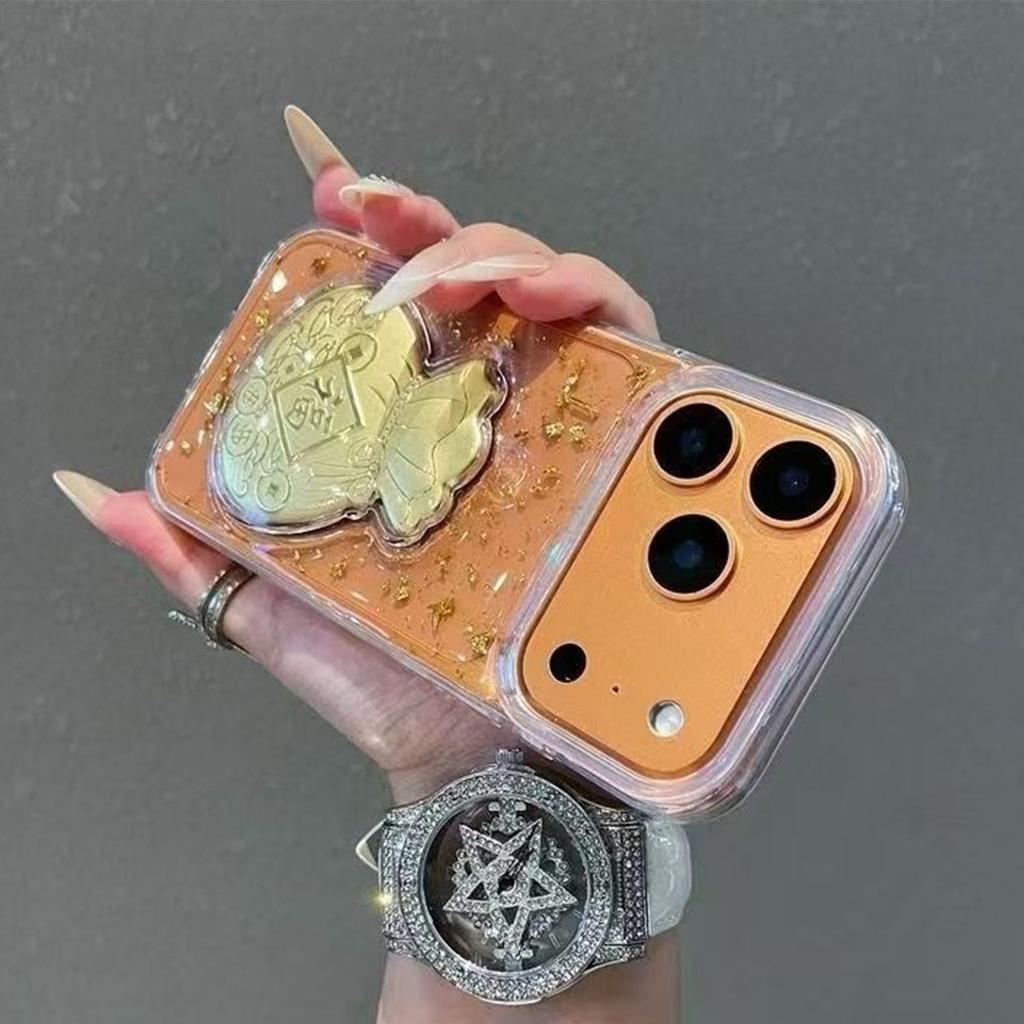 Three-dimensional Epoxy Phone Case Lucky Bag for Apple 17PROMAX Frosted Translucent Ins Style Personalized Festive Style