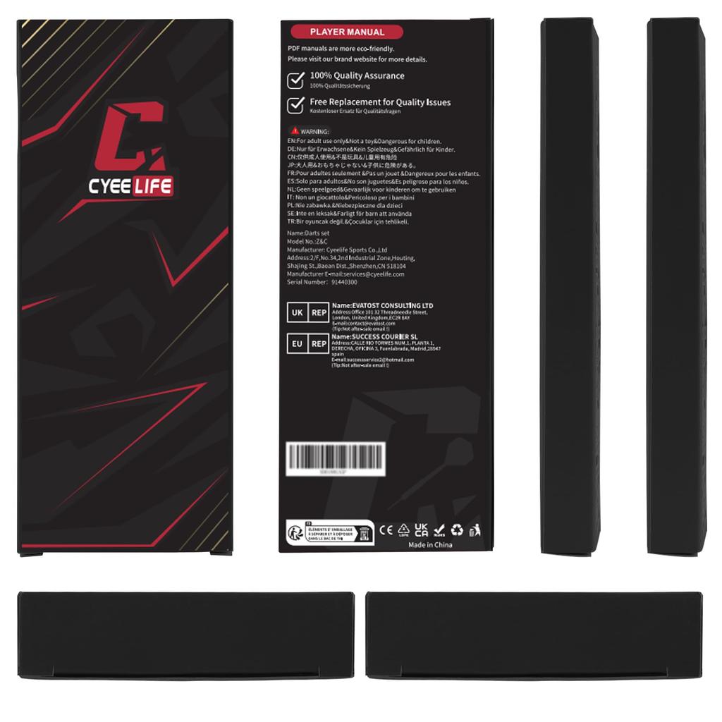 CyeeLife Plastic Tip Darts, 18-piece Set for Electronic Dartboards, Professional Soft Tip Darts