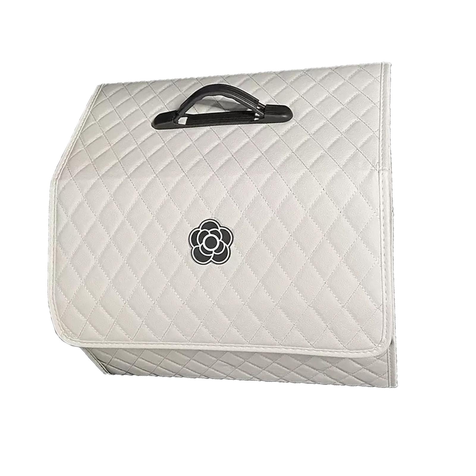 

Організатор для зберігання в багажнику автомобіля Великої місткості Багатоцільовий Портативний Ящик для зберігання в багажнику з ПУ шкіри з білий