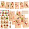 Christmas Wrapping Paper Bag Gift Tags with Strings Xmas Decor Printed Paper Card Labels Christmas Decoration Packaging Supplies