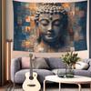 Buddha Head Mosaic Background Pattern Tapestry 2D Elegant Peach Skin Tapestries Versatile Decorative Decor Tapestries  Ideal