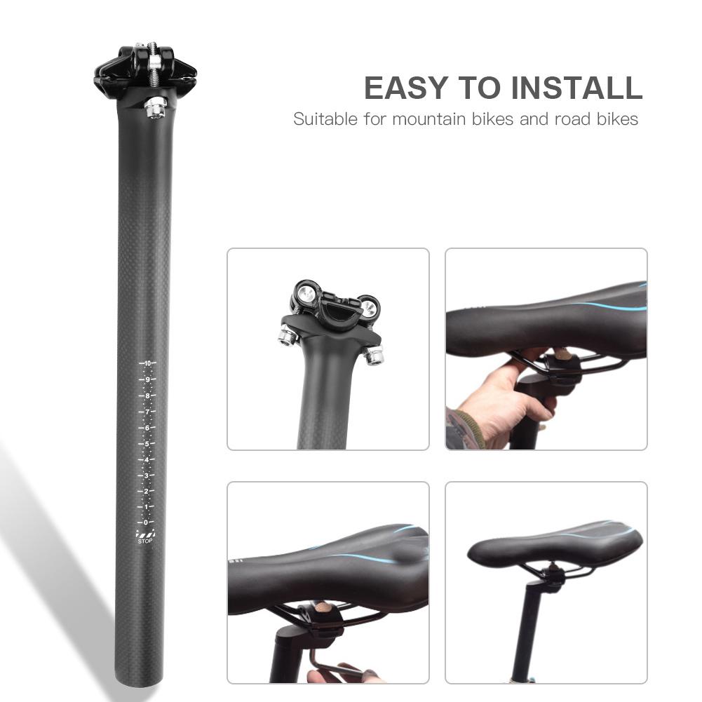 Carbon   Mountain Road Bike Shockproof   Saddle Seat Post Seatpost (27.2X350MM)