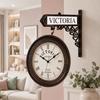 Victoria Station Double Sided Wall Clock Antique Railway Hanging Clock