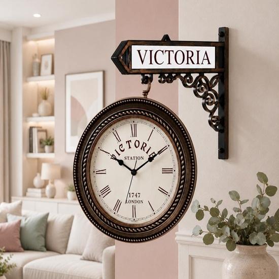 Victoria Station Double Sided Wall Clock