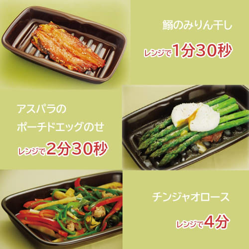 K+dep Mikrowellenhitze Plus Klar Weiß & Braun "Fisch in der Mikrowelle grillen!" MW-015