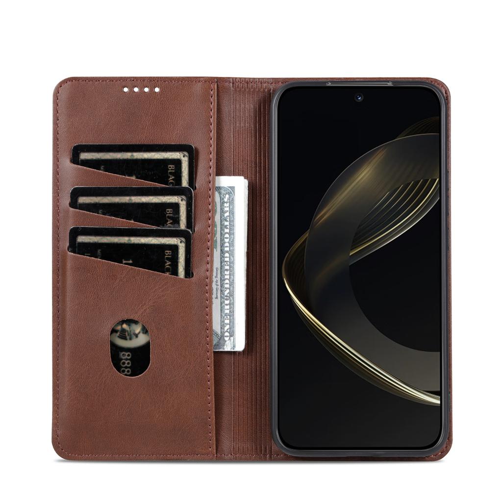 AZNS For Honor 500 5G Case Cowhide Texture PU Leather Wallet Phone Cover