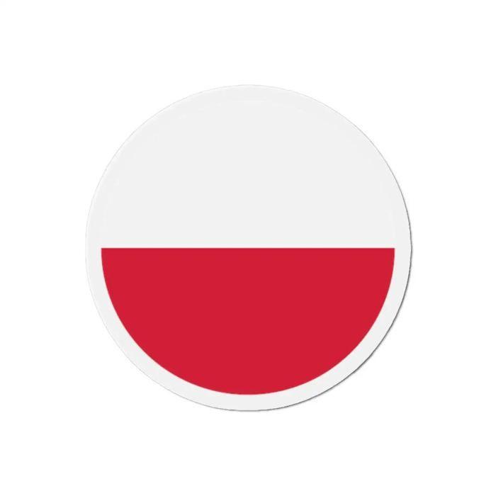 Aimant Rond - Pologne - 7 cm - 50 pièces - Multicolore - Mixte
