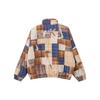 Nike Sportswear Plaid Patchwork Loose Stand Collar Long Sleeve Cotton Jacket Women Jackets Dark-Fossil-Brown FV3975-282