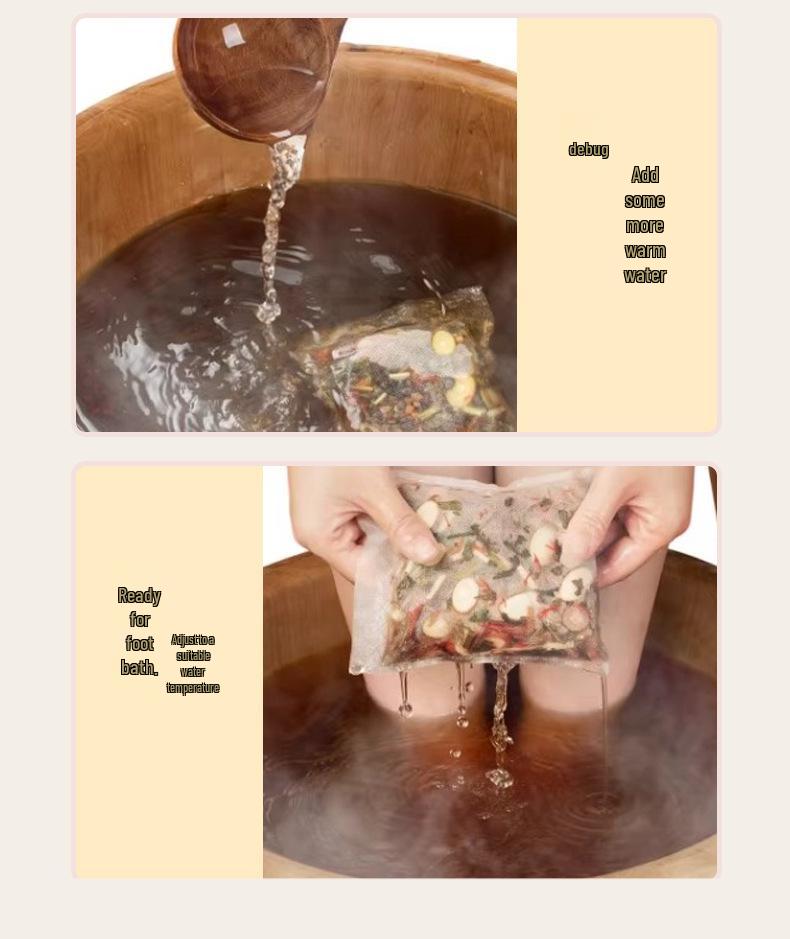 Zhongjing Mugwort Herbal Foot Bath - Portable Winter Soak for Relaxation and Sleep Aid.