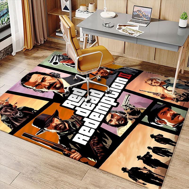 Red Dead Redemption1 Printed Absorbent Washable Carpet, Non-Slip Bathroom Mats, Kitchen Rugs, Yoga Mat,Living Room Entrance, Camping Picnic Rugs