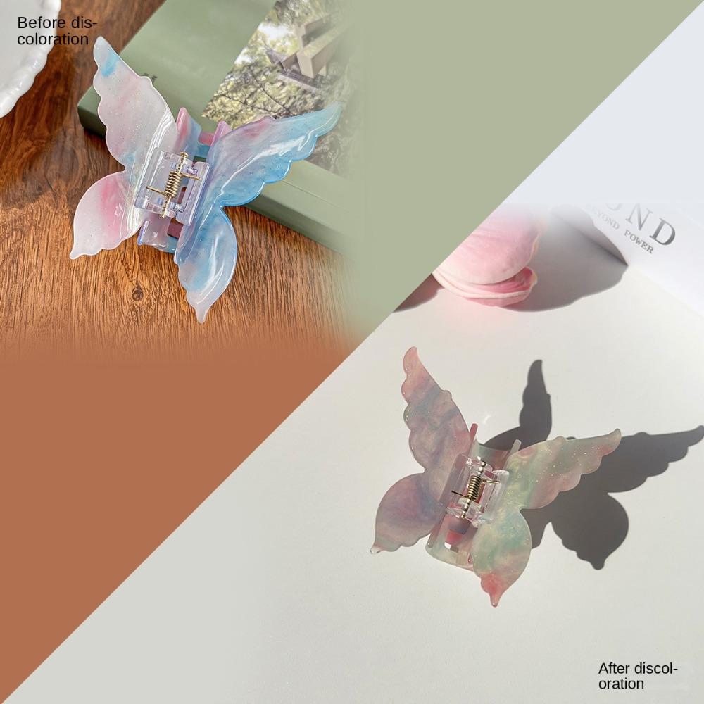 Gradient Color Butterfly Hair Clip Color Changing Large Shark Clip  Female