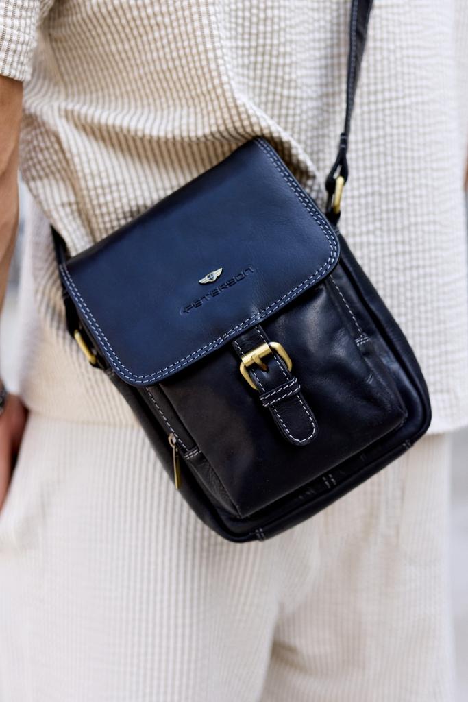 Men's leather shoulder bag - Peterson