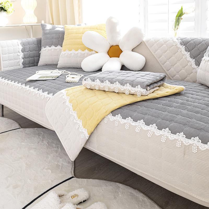 Corduroy Sofa Cushion Nordic Simple Modern Sofa Cushion Four Seasons Universal Full Cover Sofa Cover Backrest Towel Thickened