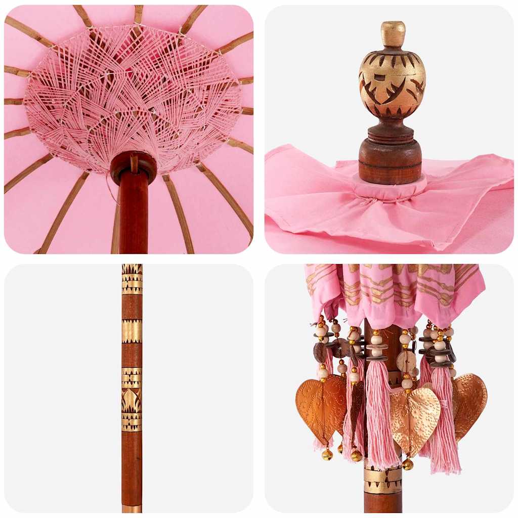Balinese Parasol with Base Pink 95 X 95 X 260 Cm