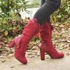 Botas de Mujer de Cuero con Encaje y Tacón Alto Invierno 2021