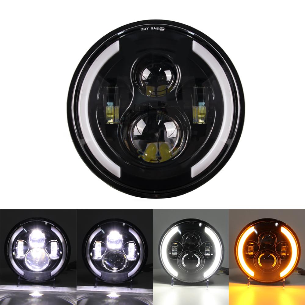 Motorcycle Halo 7 Inch Led Headlight For Yamaha Royal Star Venture XVZ1300 7Inch Round DRL Headlamp For JK