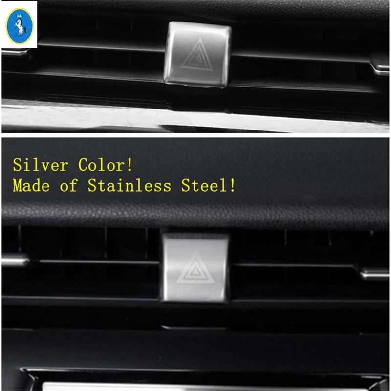 Head Warning Light Start Stop Engine Push Button Control Switch Panel Cover Trim For Toyota Camry 2018 -  Silver Accessories