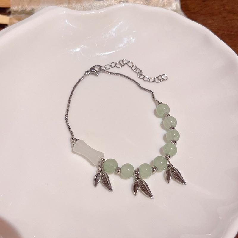 Vintage-Inspired Luxury Bamboo & Bead Bracelet for Women