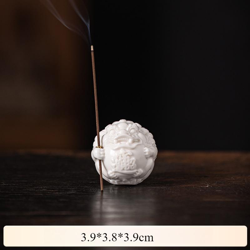 

Y White Porcelain Lucky Pixiu Stick Incense Burner Household Indoor Sandalwood Agarwood Lying Incense Holder Home Indoor Decor