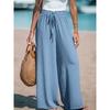 Breathable Women's High-Waist Wide-Leg Pants Adjustable Drawstring Waist Loose Comfortable Fashion Pants