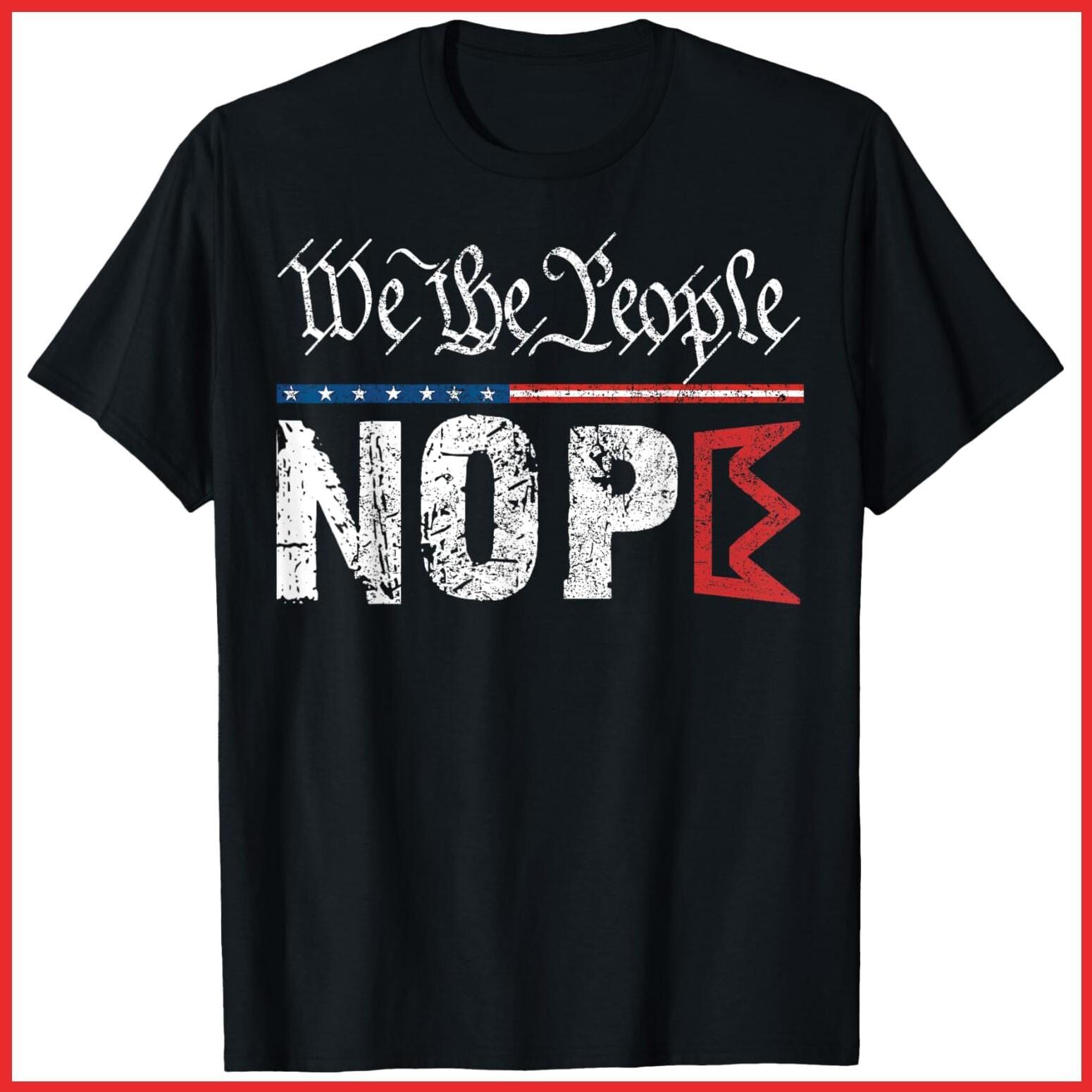 Retro No Kings Nope Protest Sign Black Cotton T-Shirt S-5XL M