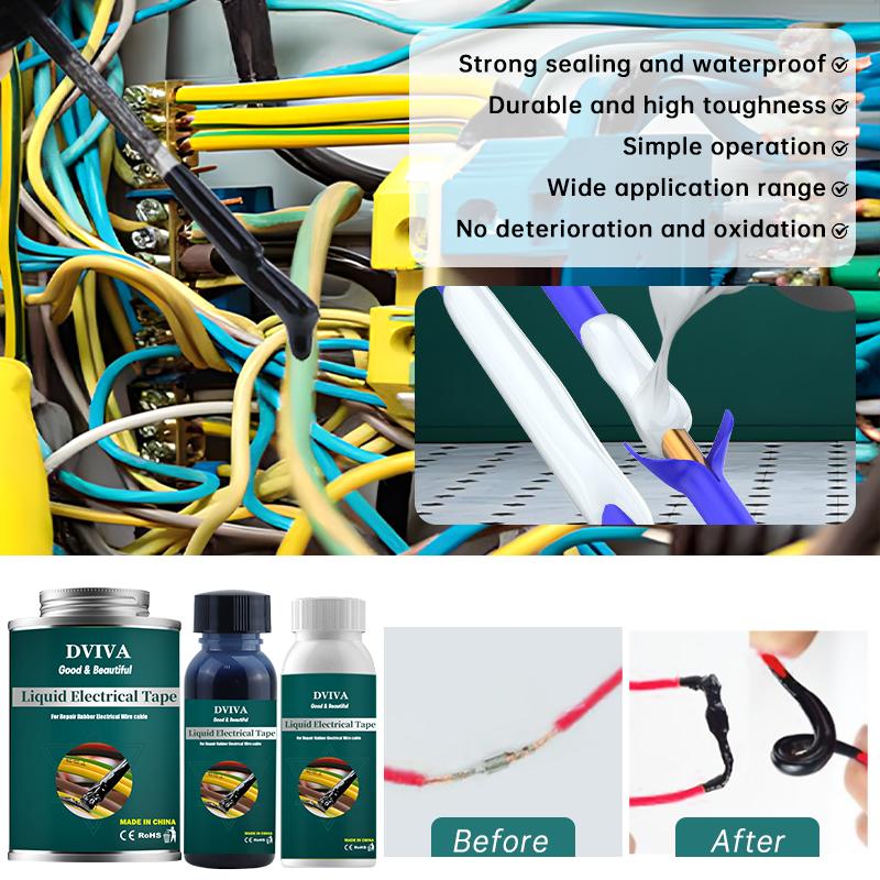 Liquid Electrical Tape Waterproof Insulation Paste Quick-Drying Home Use Wire Cable Coat Repair Glue Fix Line Glue For Wires