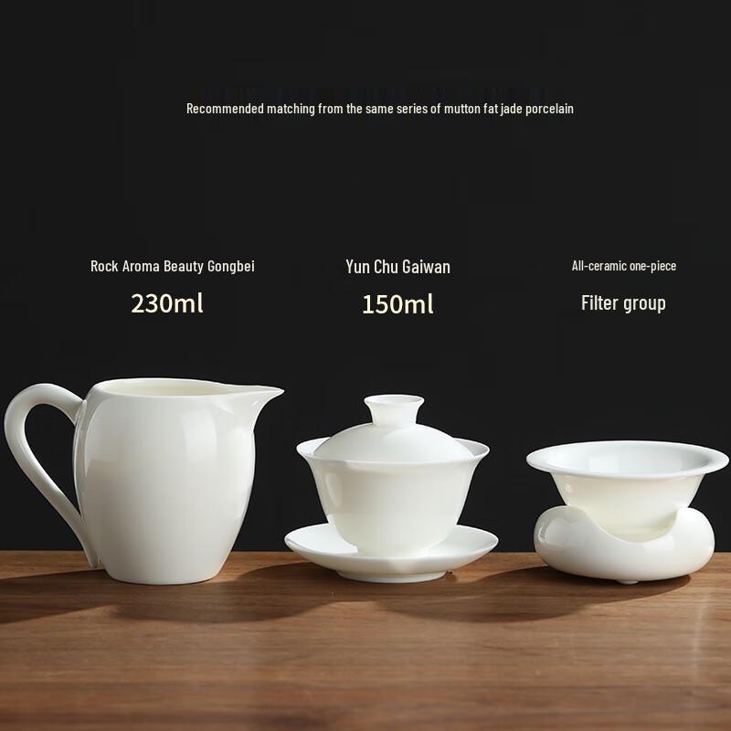 Buzhuo White Porcelain SanCai Gaiwan Tea Set